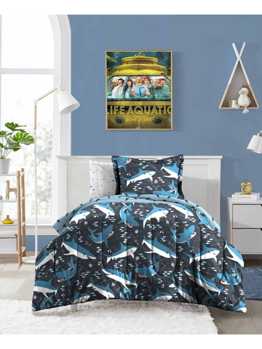 Комплект постельного белья Sharks из 5 предметов, размер Twin Dream Factory — изображение 2 из 10, синий