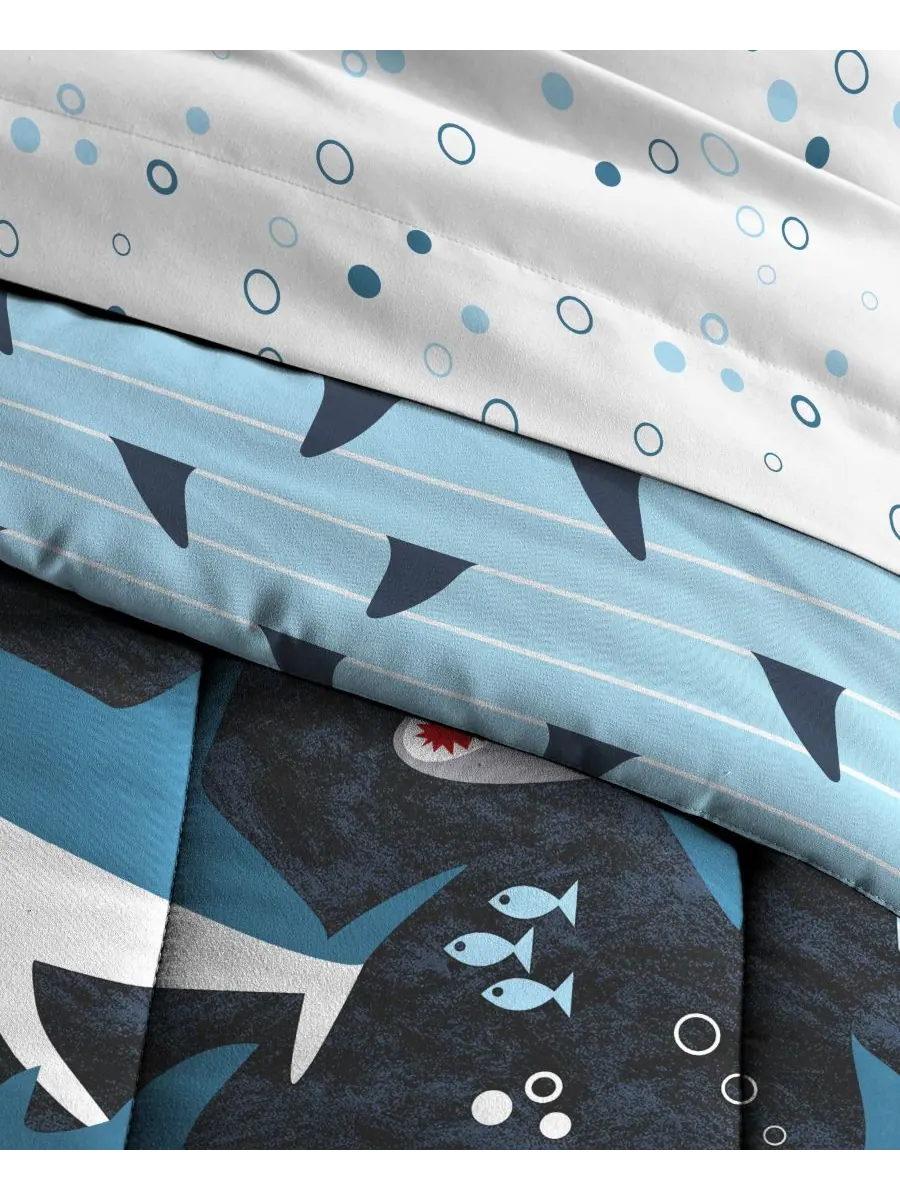 Комплект постельного белья Sharks из 5 предметов, размер Twin Dream Factory — изображение 8 из 10, синий