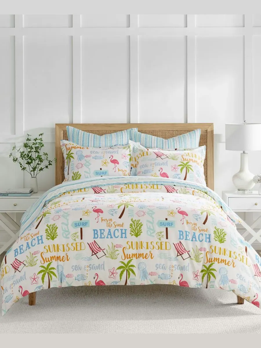 Комплект пододеяльника Beach Days Reversible 3-Pc. King/California King Levtex Home — изображение 3 из 7, мульти
