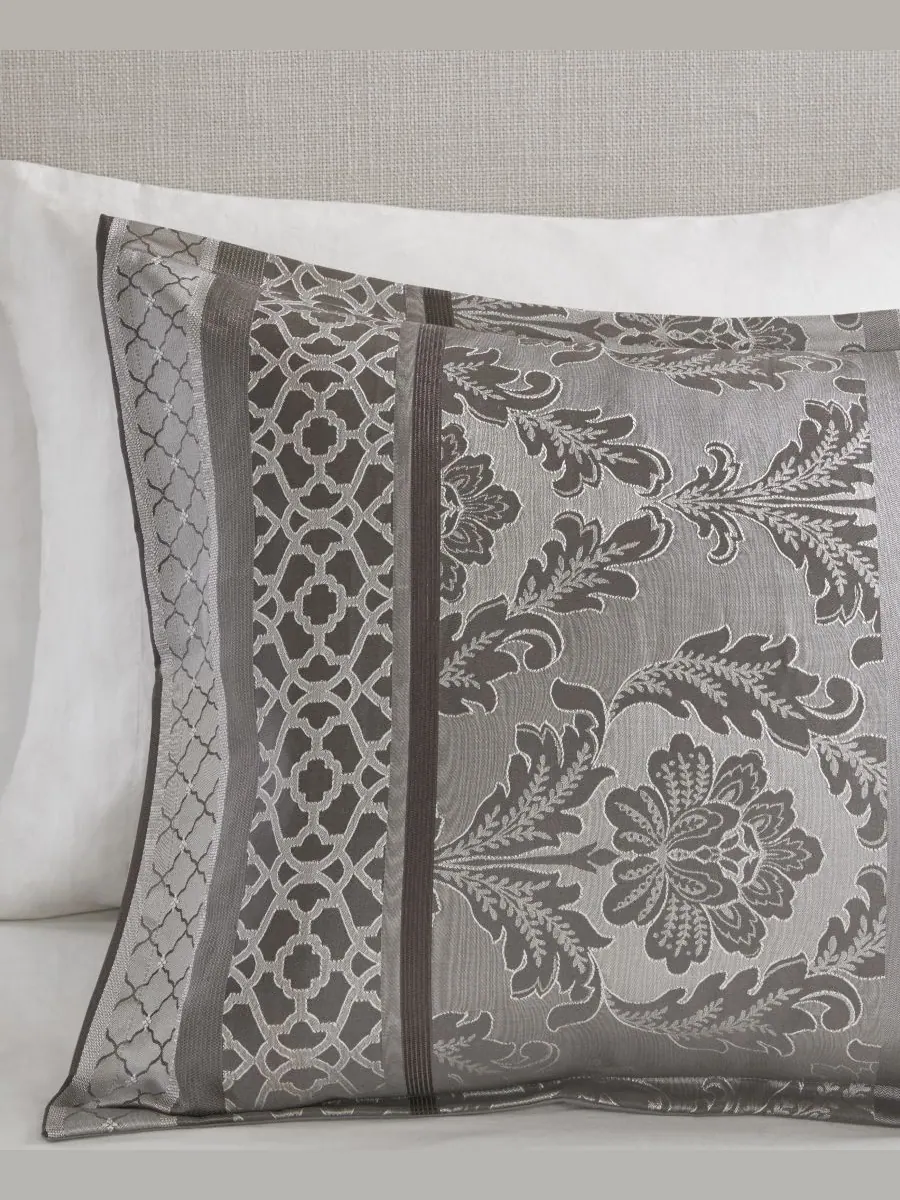 Комплект постельного белья Bellagio Jacquard из 7 предметов, размер Cal King Madison Park — изображение 4 из 8, серый