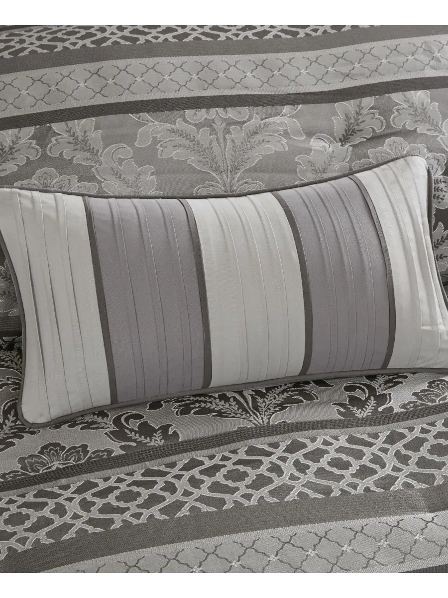 Комплект постельного белья Bellagio Jacquard из 7 предметов, размер Cal King Madison Park — изображение 6 из 8, серый