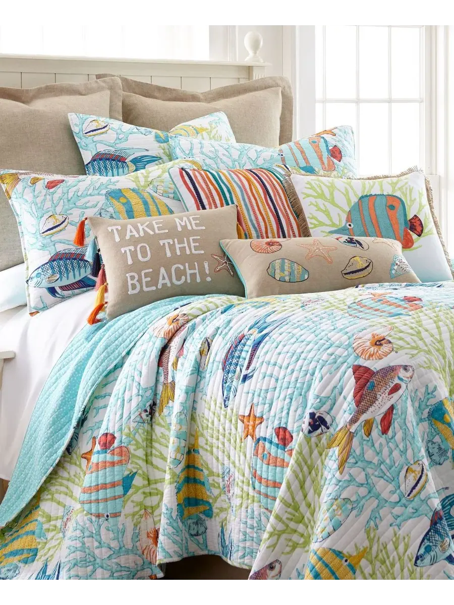 Комплект постельного белья Beach Walk Coral Reef Fish из 3 предметов, размер Full/Queen Levtex — изображение 2 из 3