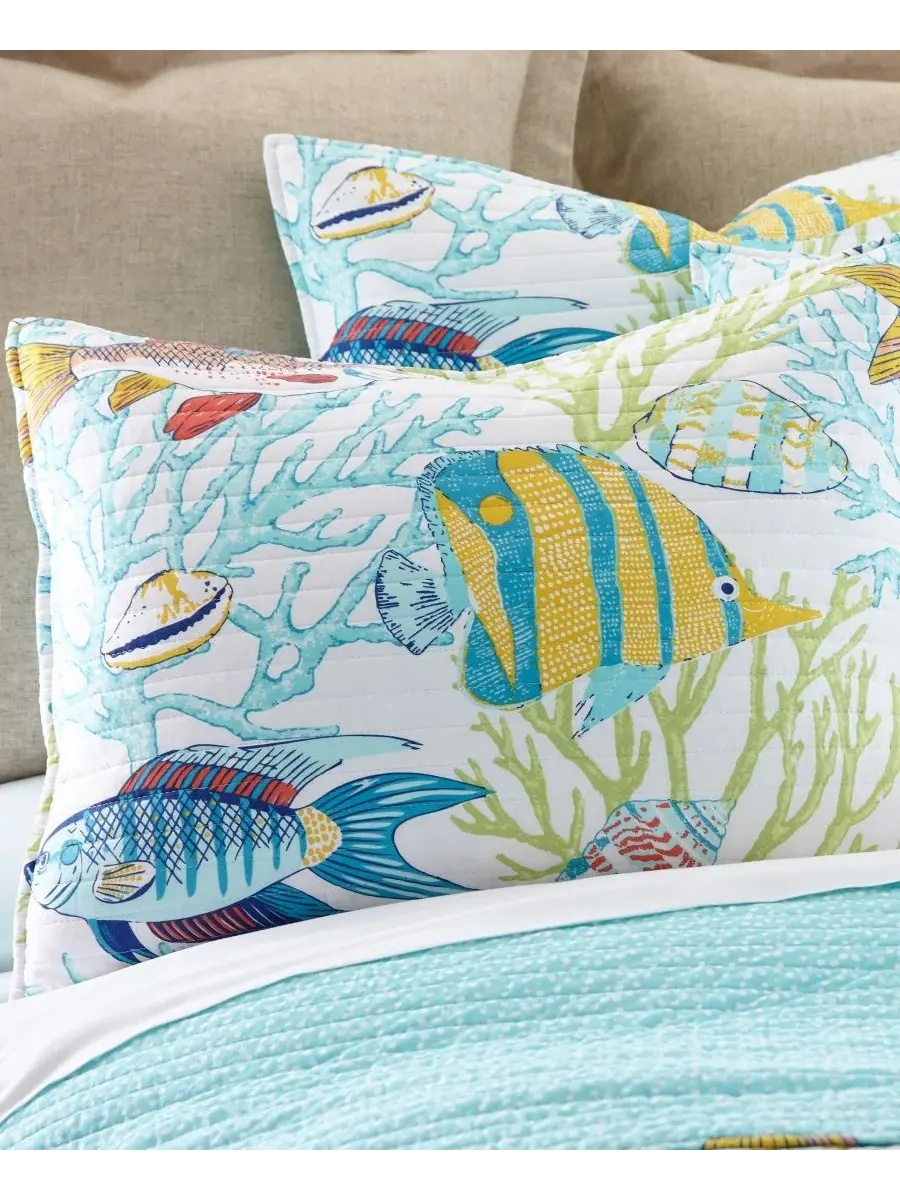 Комплект постельного белья Beach Walk Coral Reef Fish из 3 предметов, размер Full/Queen Levtex — изображение 3 из 3