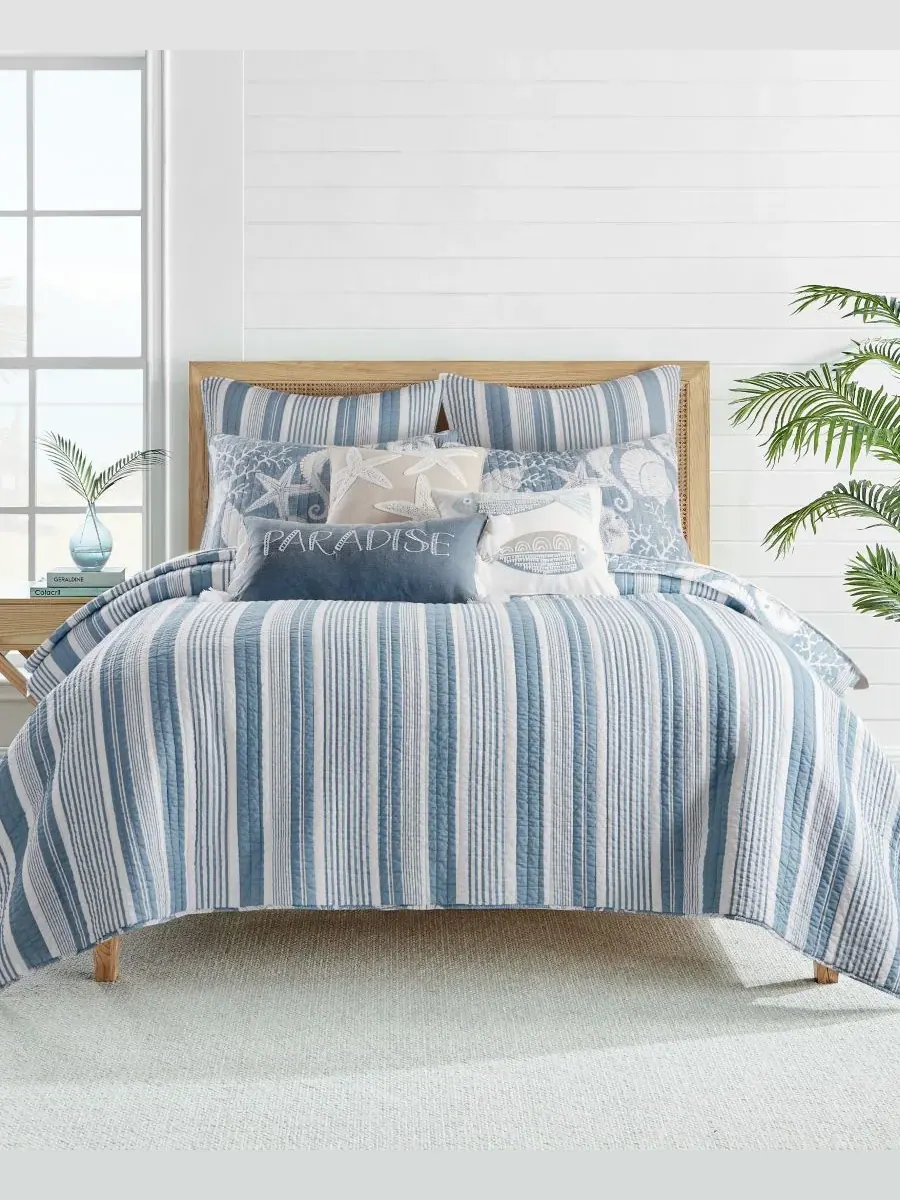 Комплект постельного белья Stillwater Coastal Shore из 3 предметов, размер Full/Queen Levtex, деним — изображение 3 из 4