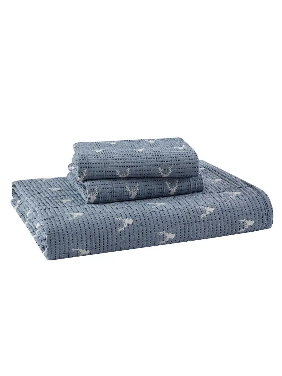 Комплект из 3 предметов Keystone Matelasse, размер King/Cal King Woolrich — изображение 3 из 10, синий