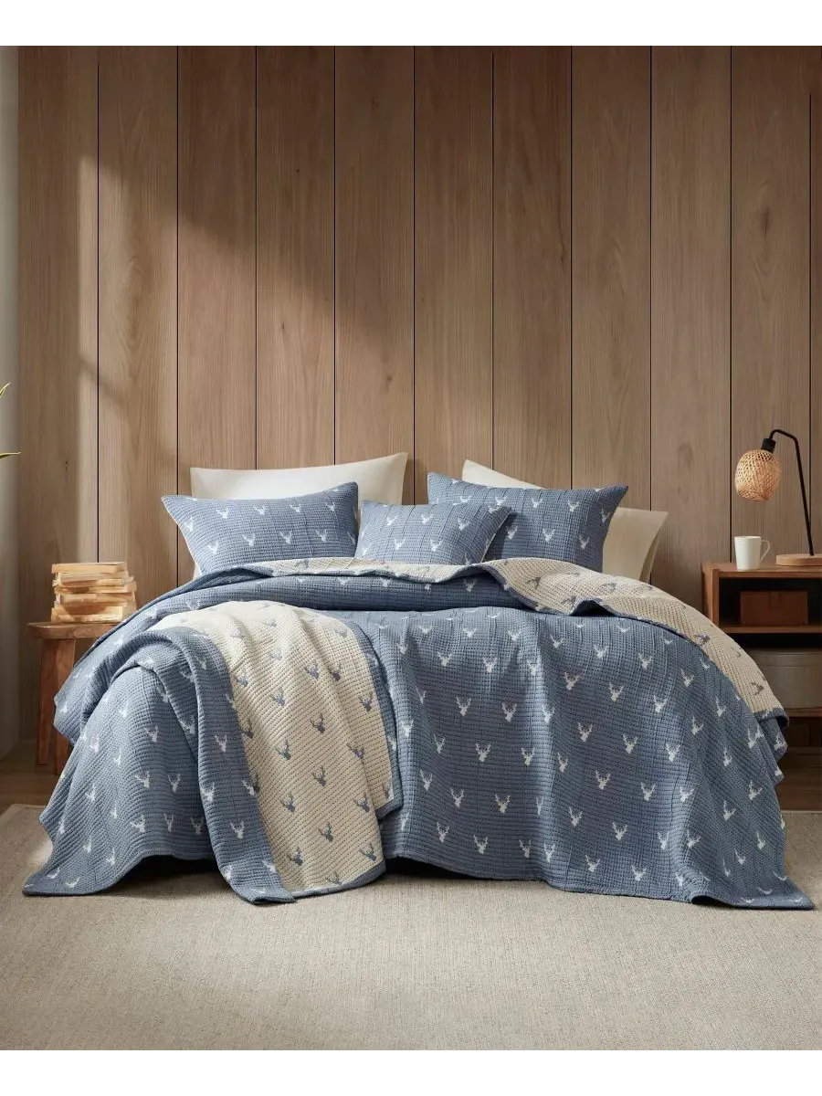 Комплект из 3 предметов Keystone Matelasse, размер King/Cal King Woolrich — изображение 6 из 10, синий