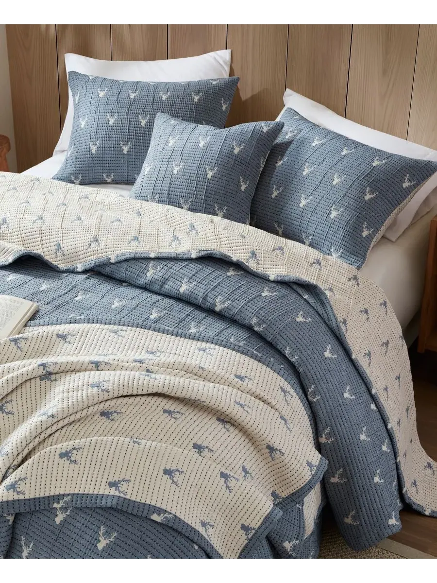 Комплект из 3 предметов Keystone Matelasse, размер King/Cal King Woolrich — изображение 7 из 10, синий