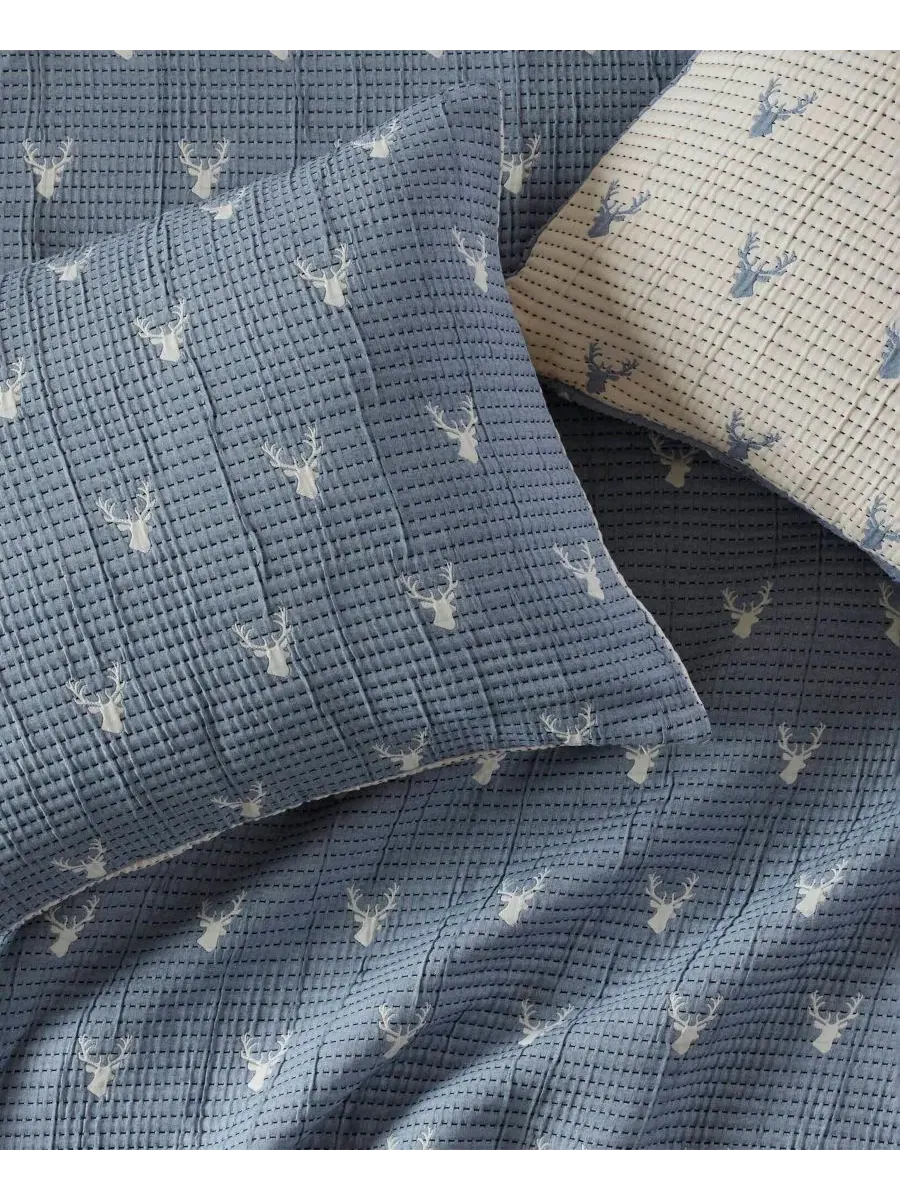 Комплект из 3 предметов Keystone Matelasse, размер King/Cal King Woolrich — изображение 9 из 10, синий