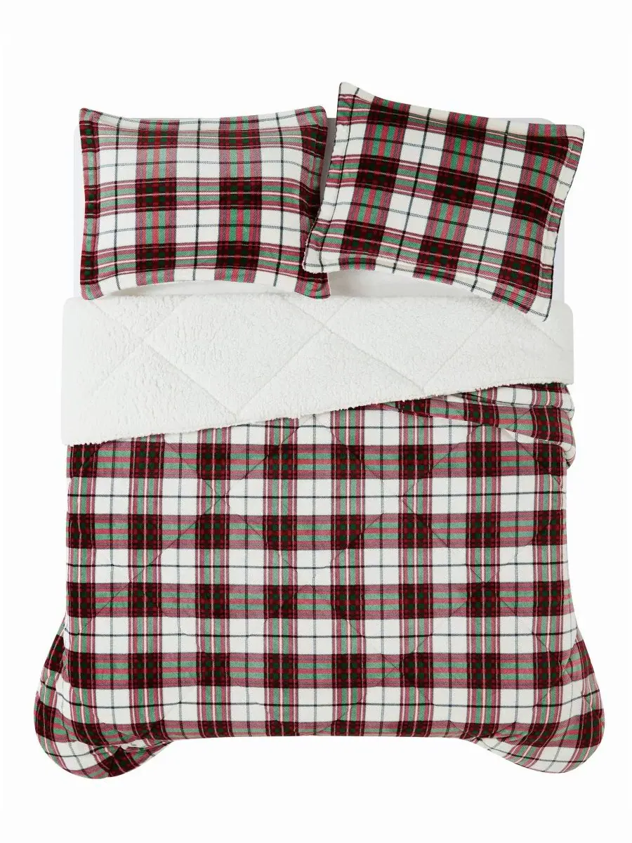 Комплект из 2 предметов Marlon Plaid Truly Soft — изображение 4 из 6, красный белый
