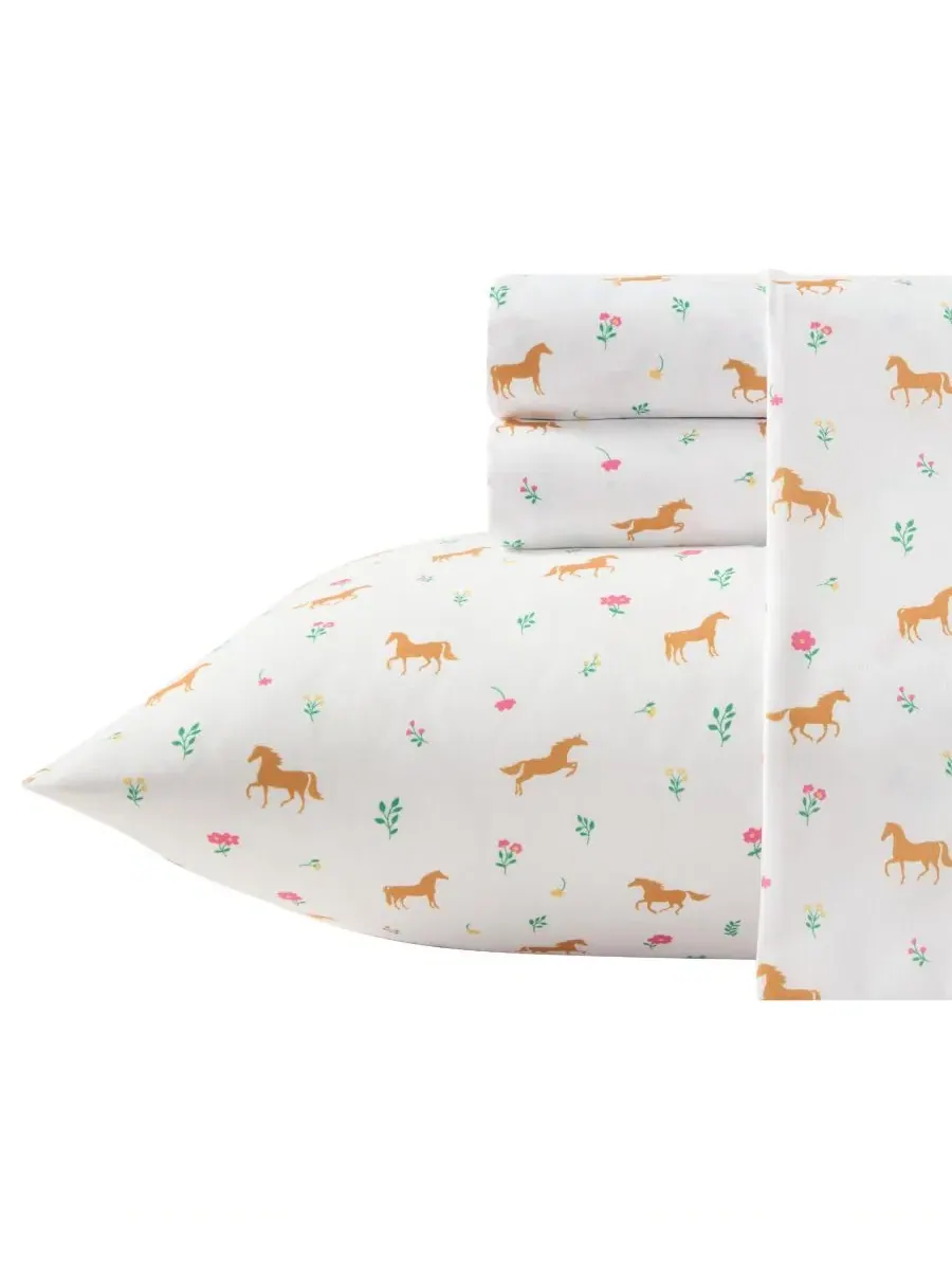 Комплект постельного белья из микрофибры с принтом Wrangler Horse Meadow Wrangler Kids — розовый