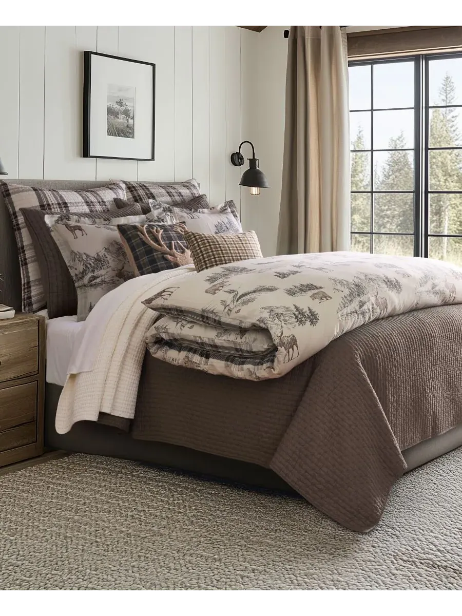 Комплект постельного белья Home Lodge Toile, двусторонний, 2 предмета, размер Twin Levtex — изображение 5 из 5, бежевый
