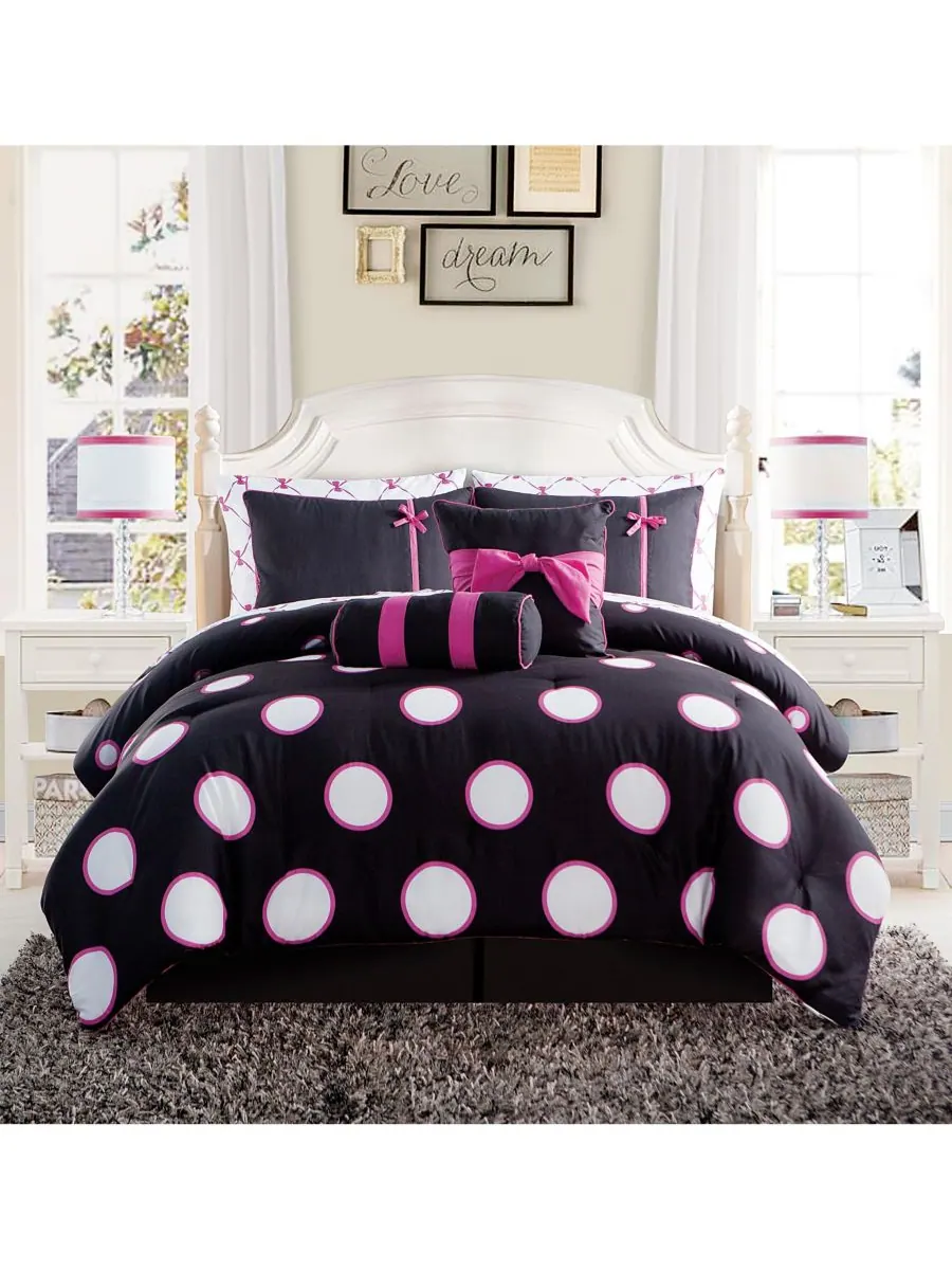 Комплект постельного белья Sophie Polka Dot Bed in a Bag из 8 предметов, размер Twin VCNY Home