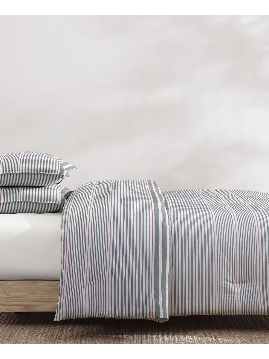 Комплект постельного белья Danbury Stripe Cotton, 2 предмета, размер Twin/Twin XL Tommy Hilfiger — изображение 3 из 8, серый