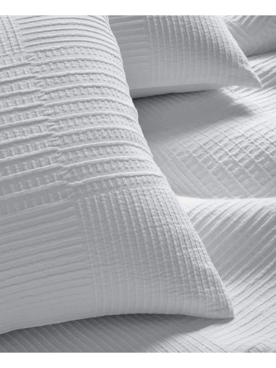 Комплект постельного белья Wicker Weave, 3 предмета, King Oake — изображение 7 из 8, белый