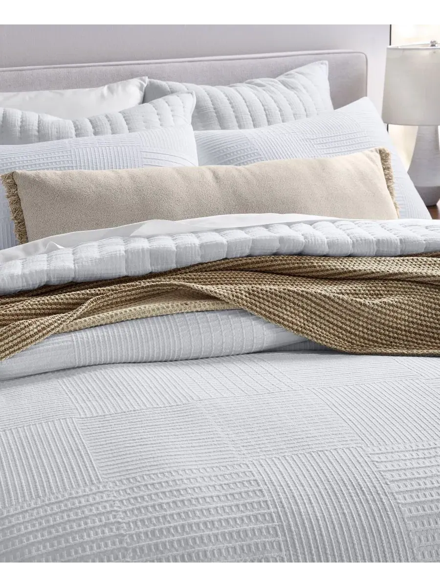 Комплект постельного белья Wicker Weave, 3 предмета, King Oake — изображение 8 из 8, белый