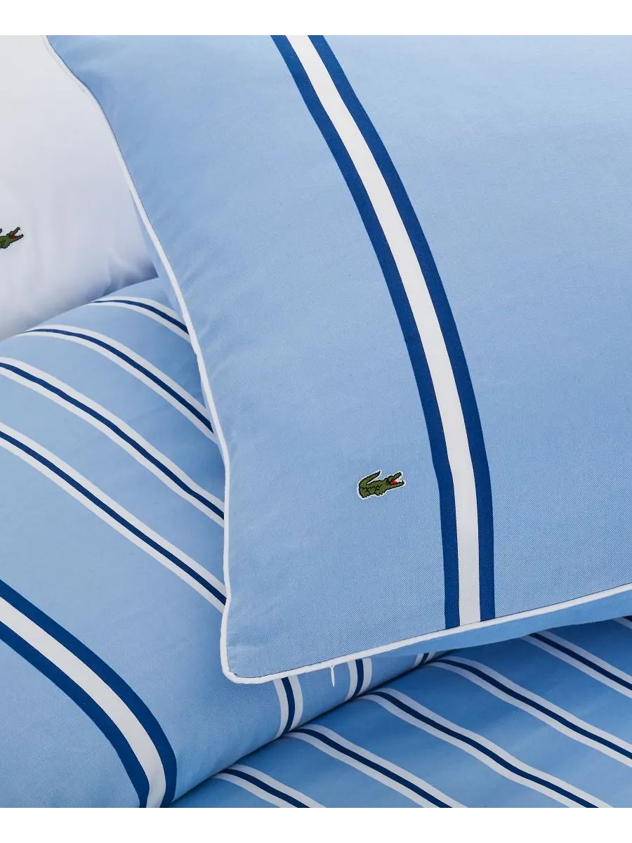Комплект постельного белья hollis stripe, 2 предмета, размер twin. Lacoste Home — изображение 4 из 6, синий