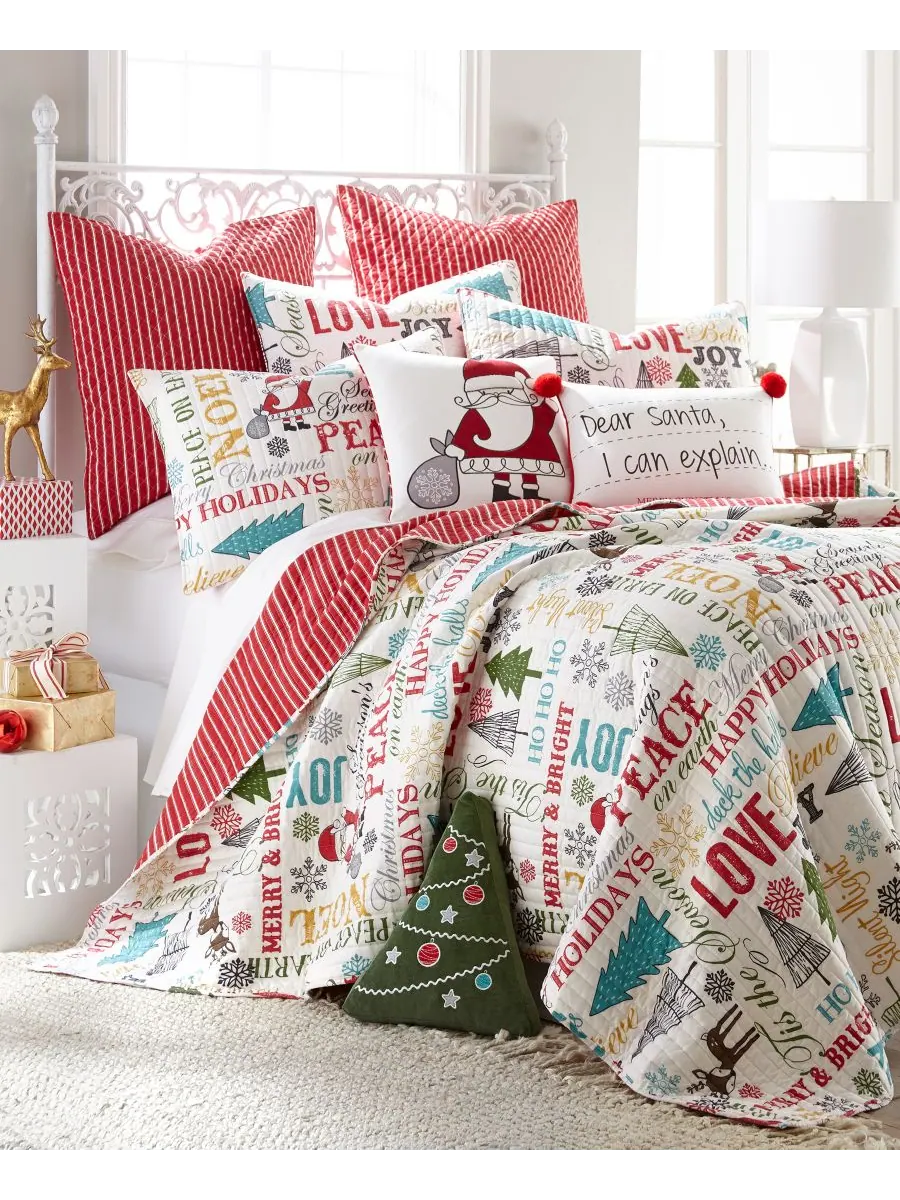 Комплект постельного белья Santa Claus Lane из 3 предметов, размер Full/Queen Levtex — изображение 1 из 2, красный