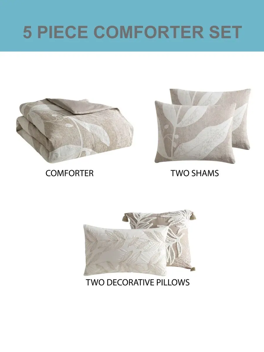 Комплект стеганого одеяла Dala Jacquard 5-предметный, King Riverbrook Home — изображение 9 из 9, пшеница