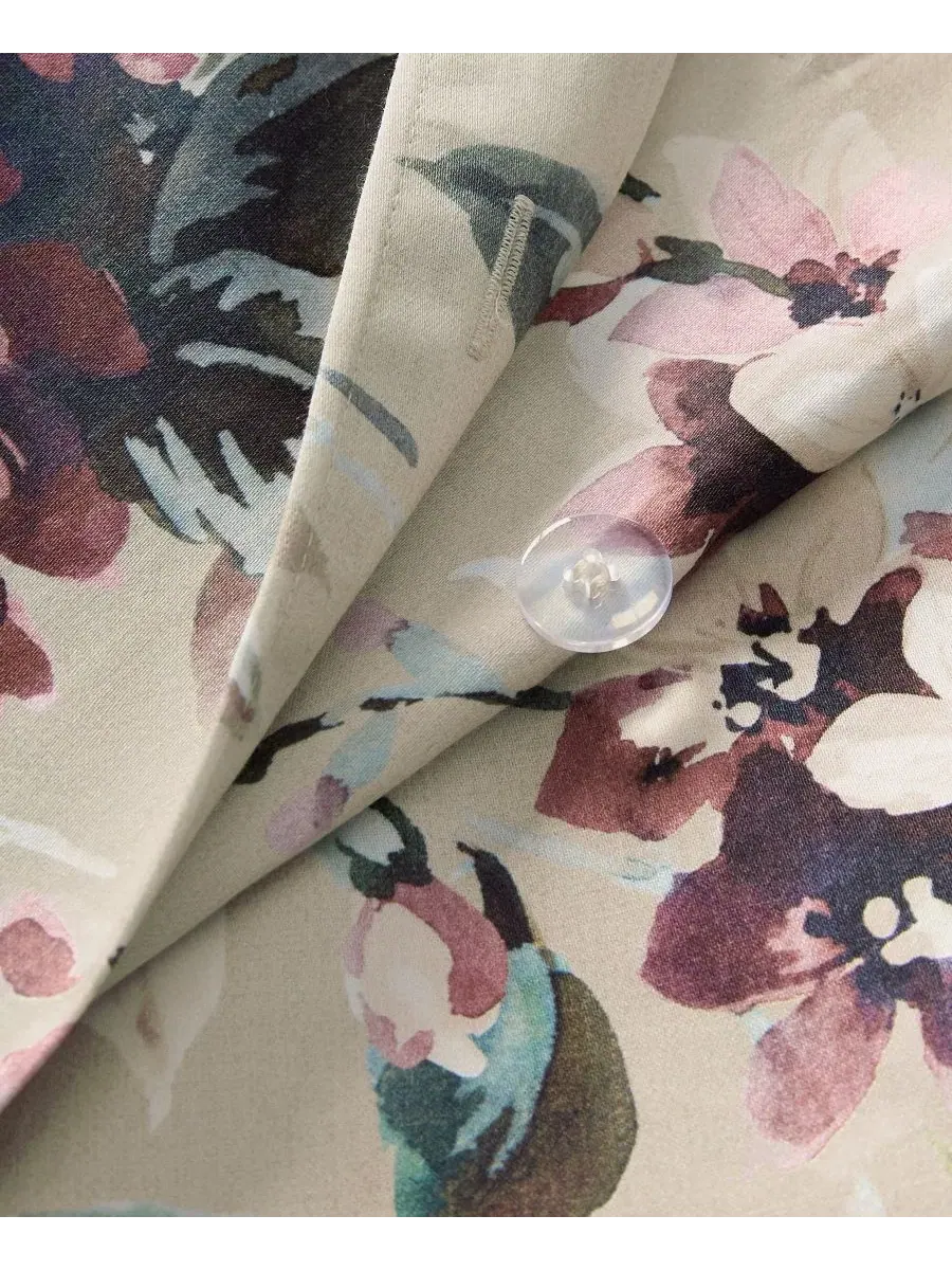 Комплект пододеяльников с цветочным принтом Ophelia Floral, 3 предмета, King Charter Club — изображение 6 из 9, бежевый