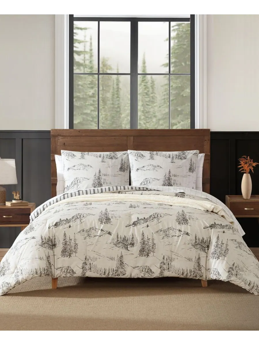 Двусторонний комплект постельного белья Rocky Mountain Cabin, 2 предмета, размер Twin Eddie Bauer — изображение 1 из 9