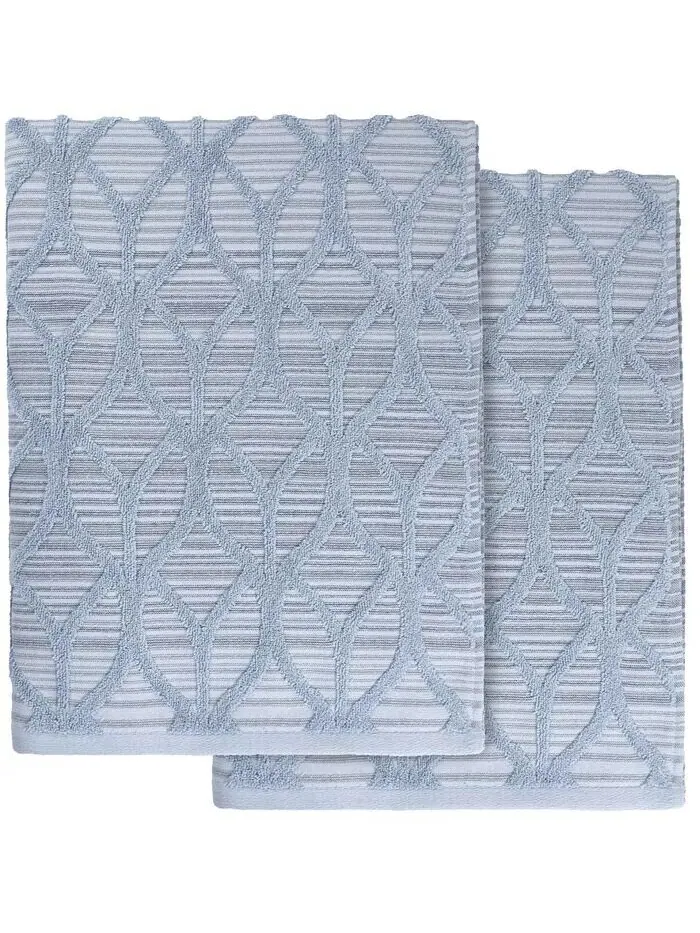 Жаккардовый комплект Linum Home из турецкого хлопка для ванной, 2 шт — изображение 1 из 4, синий мульти