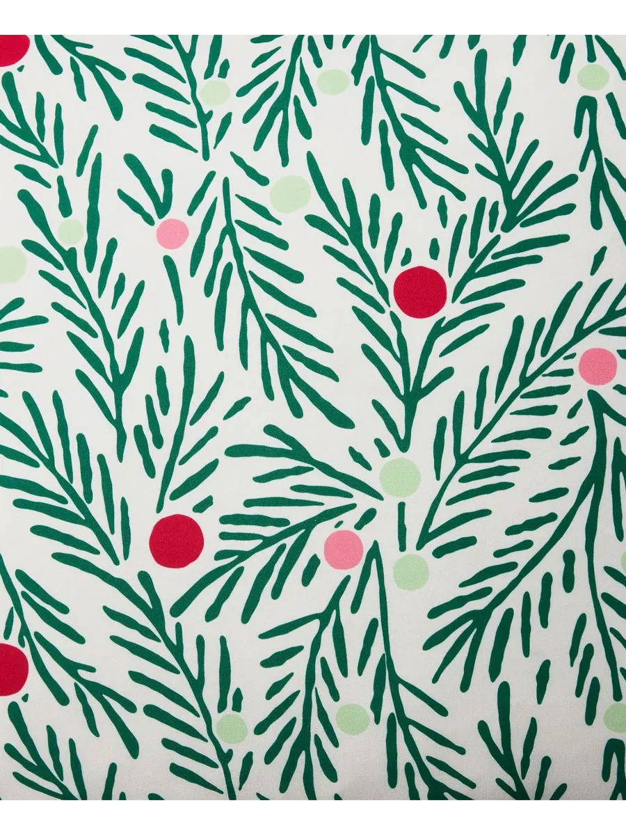 Праздничный комплект постельного белья Green Branches, 4 предмета, размер King Hallmark Bedding — изображение 6 из 8, зеленый