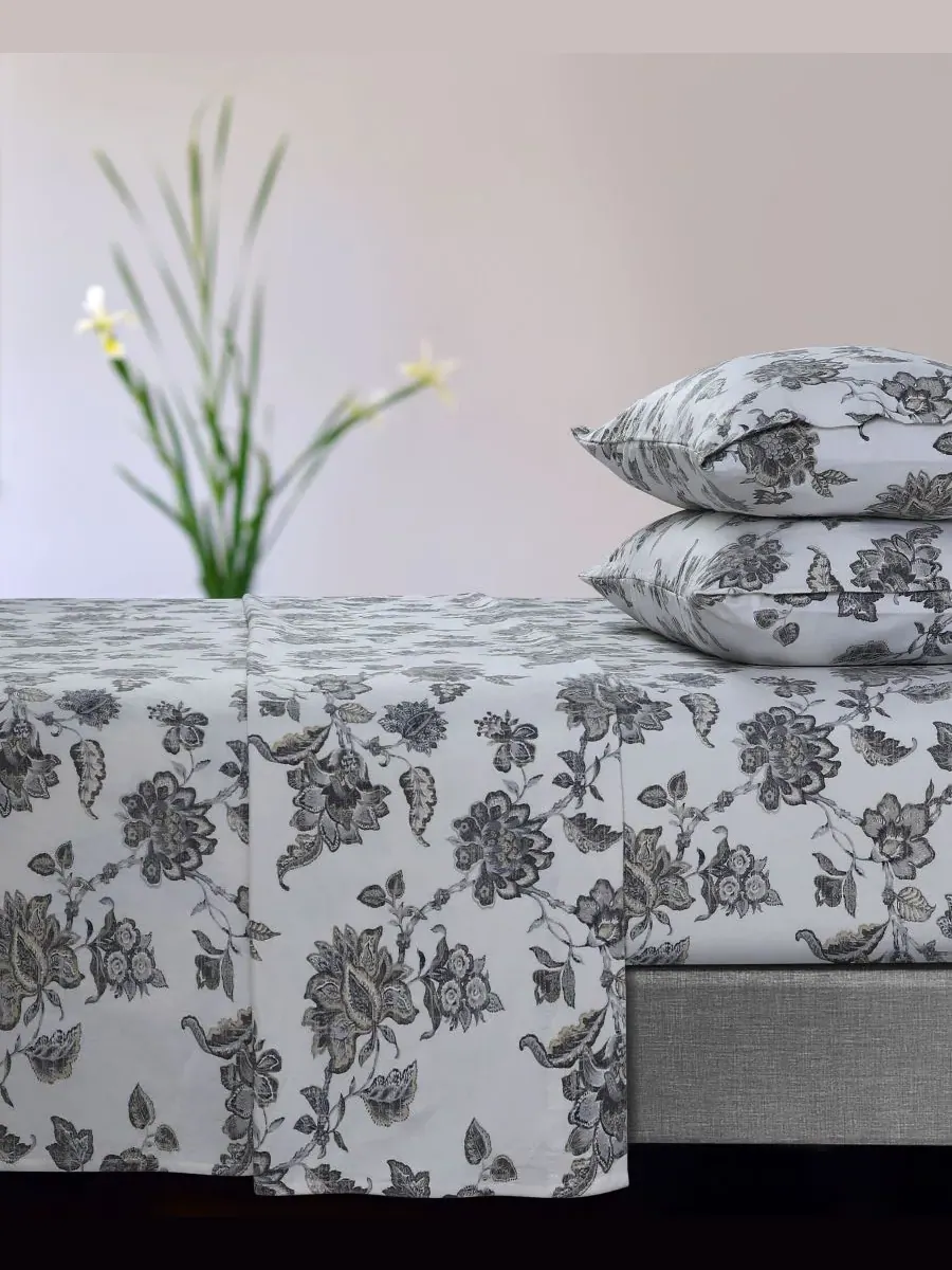 Комплект постельного белья Ayana Floral Flannel Extra Deep Pocket, 4 предмета, размер Queen Tribeca — изображение 1 из 1
