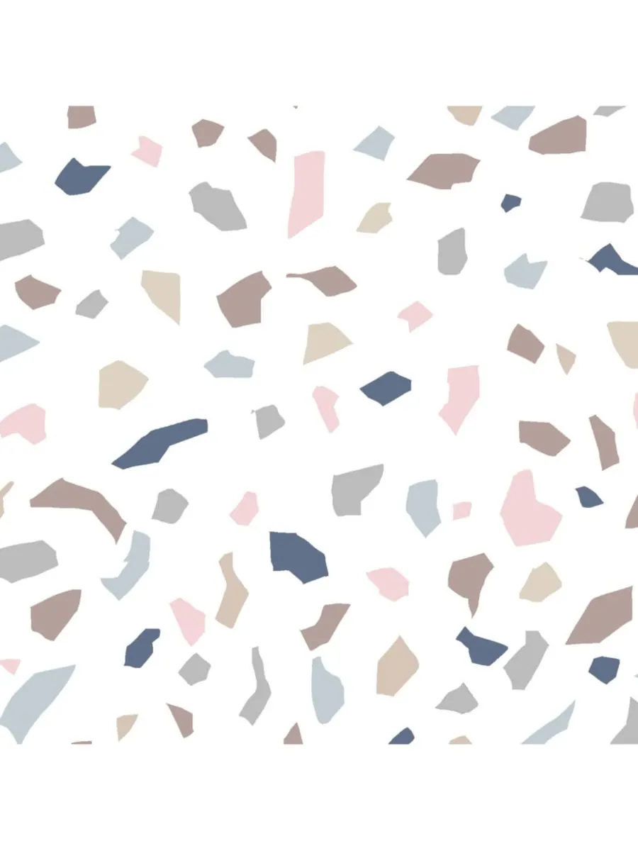 Простыня на резинке для детской кроватки Baby Signature Terrazzo Abstract из органического хлопка — изображение 3 из 4, белый