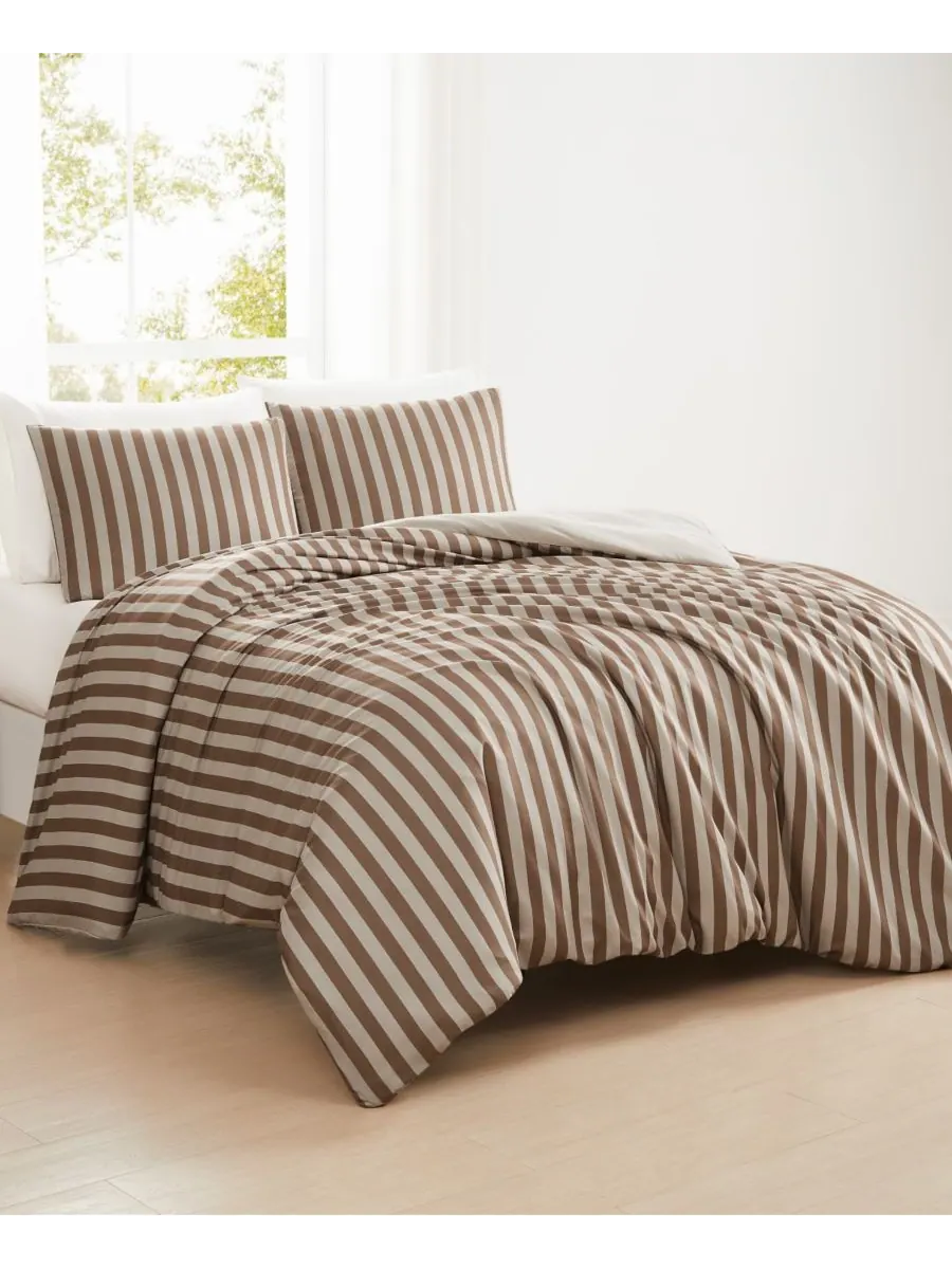 Комплект постельного белья Weston Stripe, 2 предмета, размер Twin/Twin XL Truly Soft — изображение 1 из 5, коричневый