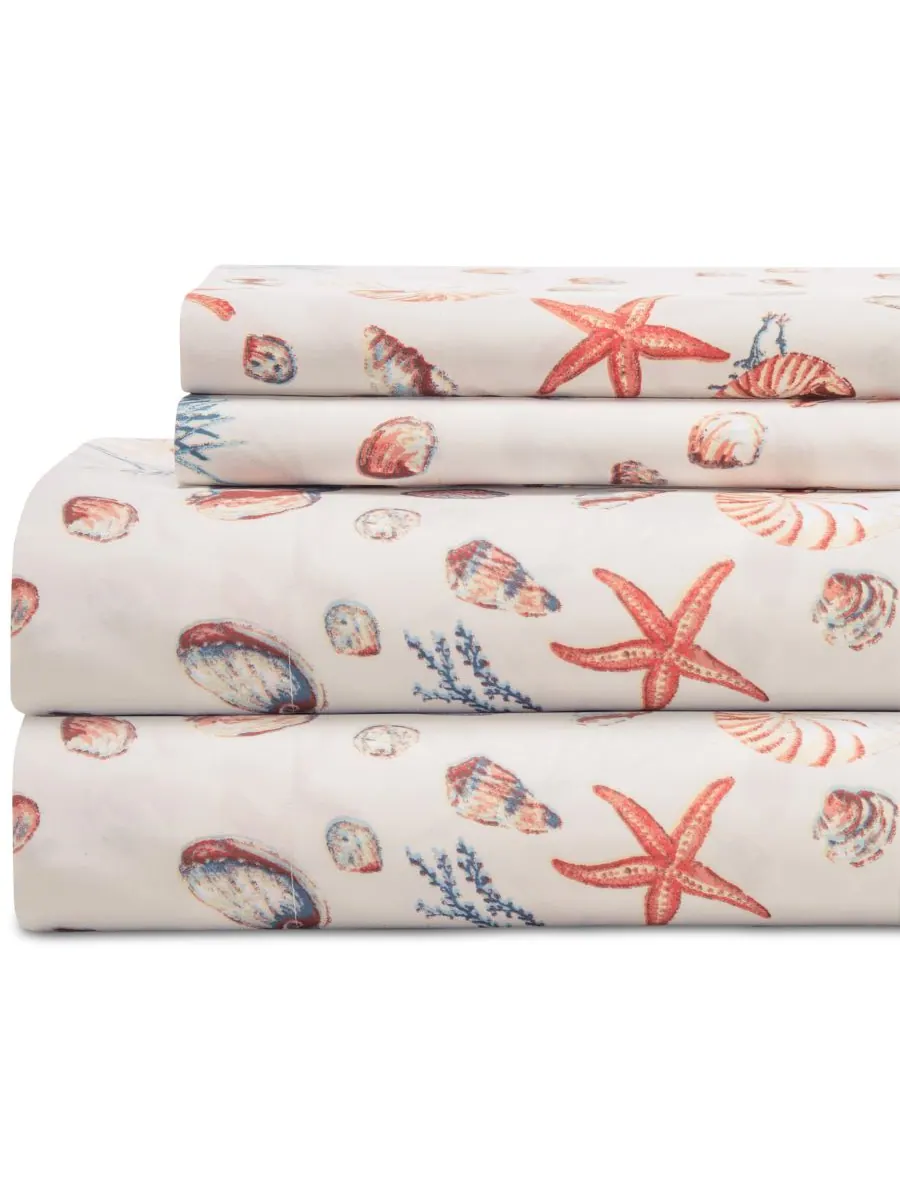 Комплект постельного белья coastal printed, 4 предмета, размер king. Beatrice Home Fashions