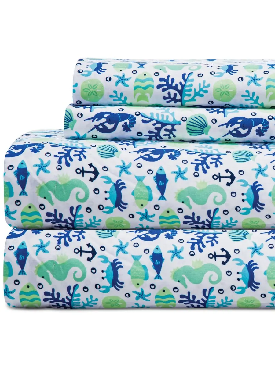 Комплект постельного белья coastal printed, 4 предмета, размер king. Beatrice Home Fashions
