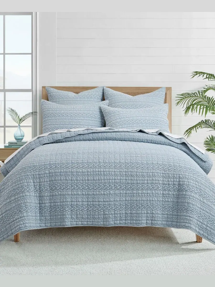 Комплект постельного белья Home Trintton Textured из 3 предметов, размер King Levtex — изображение 1 из 5, синий