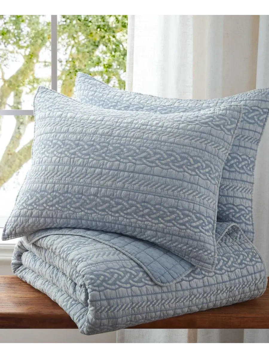 Комплект постельного белья Home Trintton Textured из 3 предметов, размер King Levtex — изображение 4 из 5, синий
