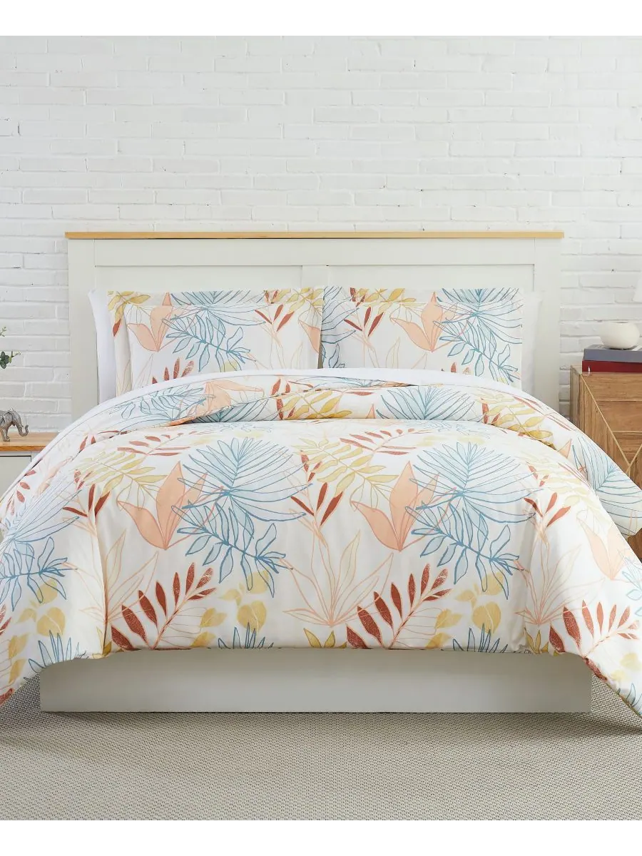 Комплект постельного белья Tropic Leaf из 3 предметов, размер King Southshore Fine Linens — изображение 1 из 5, мульти