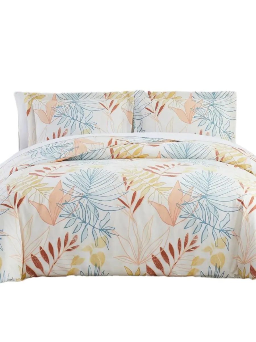 Комплект постельного белья Tropic Leaf из 3 предметов, размер King Southshore Fine Linens — изображение 2 из 5, мульти
