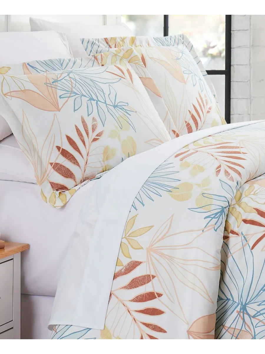 Комплект постельного белья Tropic Leaf из 3 предметов, размер King Southshore Fine Linens — изображение 4 из 5, мульти