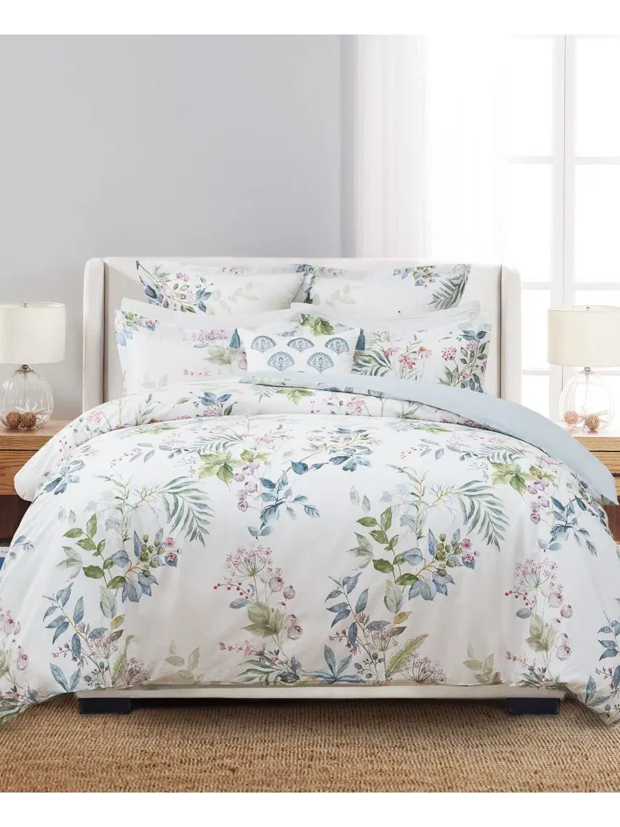 Наволочка для подушки 66x66 см из хлопкового сатина Seraphine Blooms Levtex Home — изображение 3 из 4, мульти