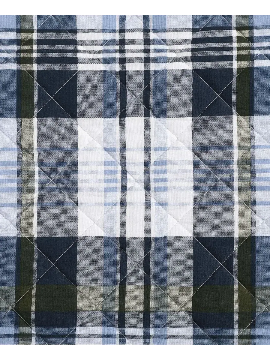 Двусторонний стеганый комплект из 3 предметов Bleecker Plaid из хлопка, размер Full/Queen Tommy — изображение 5 из 7, зеленый