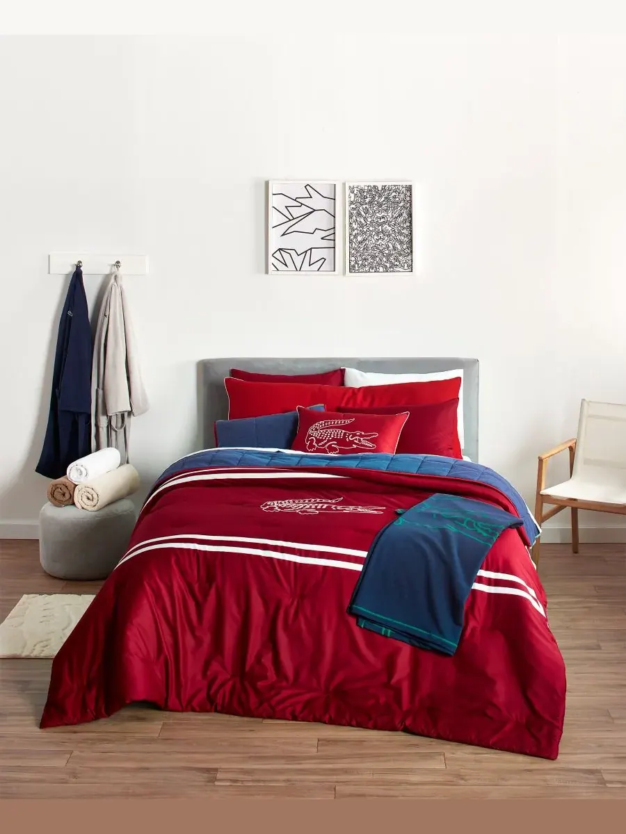 Комплект постельного белья Big Croc из 3 предметов, размер Full/Queen Lacoste Home — изображение 2 из 6, красный