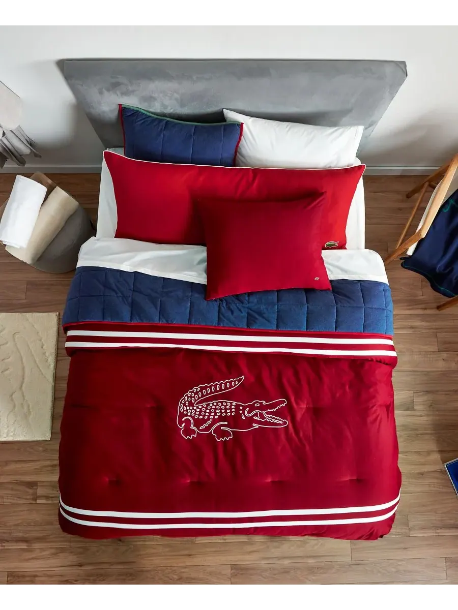 Комплект постельного белья Big Croc из 3 предметов, размер Full/Queen Lacoste Home — изображение 3 из 6, красный