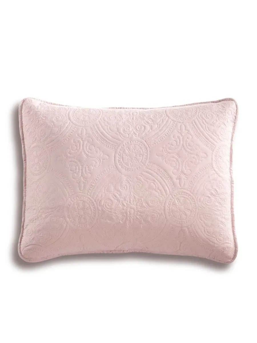 Стеганый комплект постельного белья Mischa Medallion Simply Soft — изображение 5 из 6, розовый
