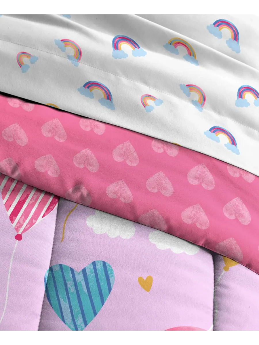 Двусторонний комплект постельного белья Balloon Hearts, 5 предметов, размер Twin Dream Factory — изображение 6 из 7