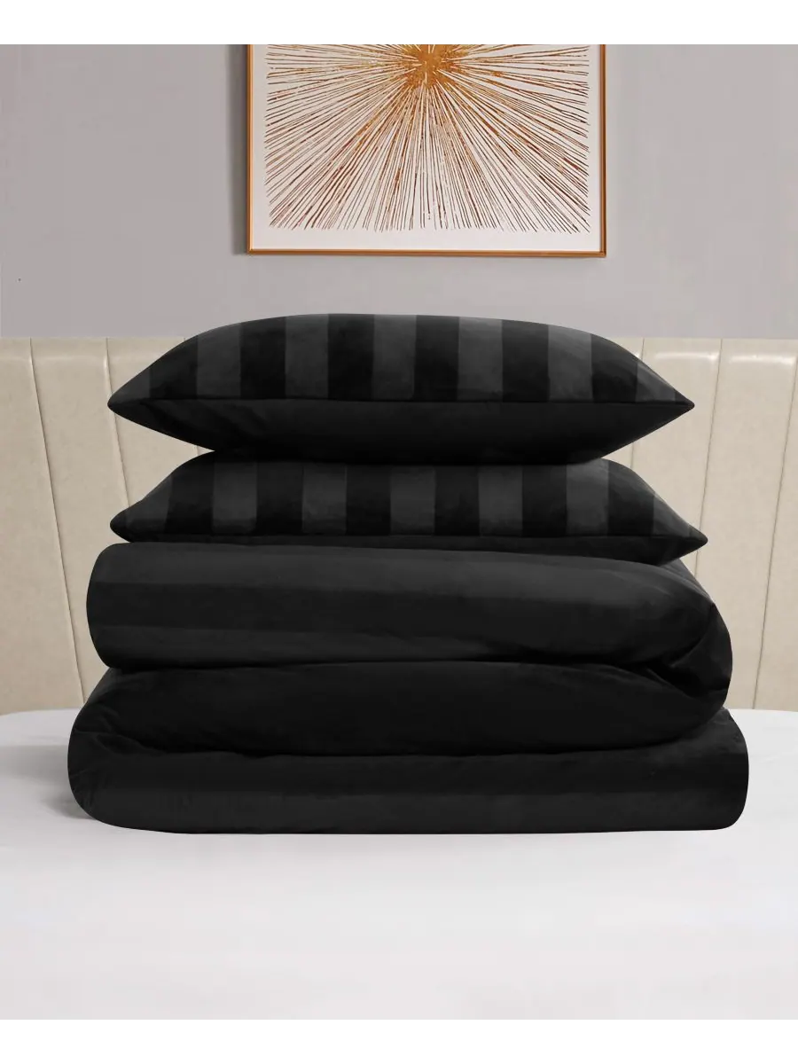 Комплект постельного белья Jenny Velour Striped Jacquard из 3 предметов, размер King Juicy Couture — изображение 2 из 10