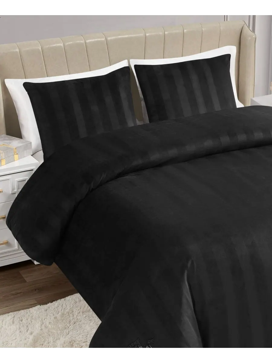 Комплект постельного белья Jenny Velour Striped Jacquard из 3 предметов, размер King Juicy Couture — изображение 3 из 10