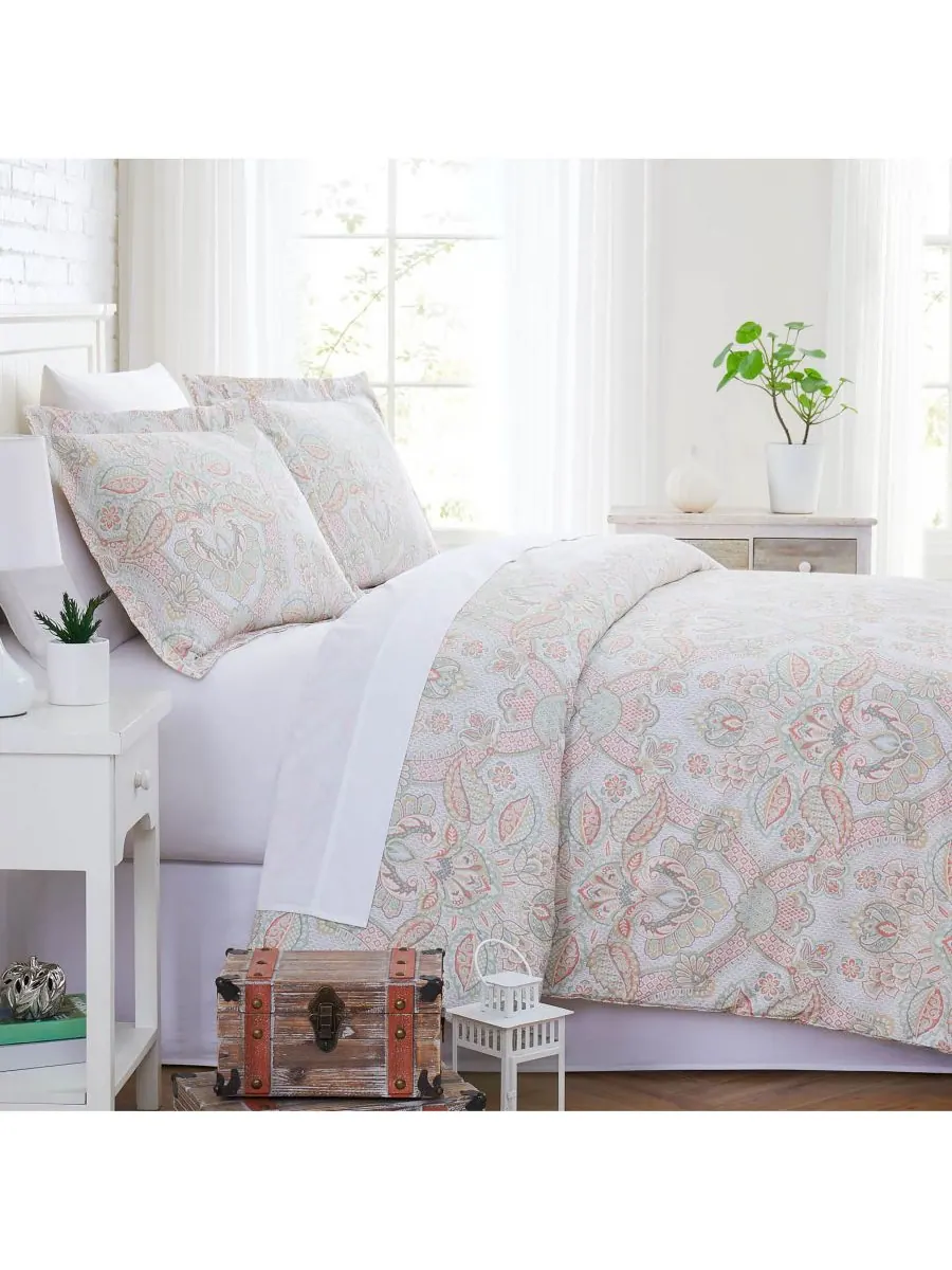 Комплект постельного белья Enchantment Extra Soft из 3 предметов, размер King/California King — изображение 1 из 1, коралл
