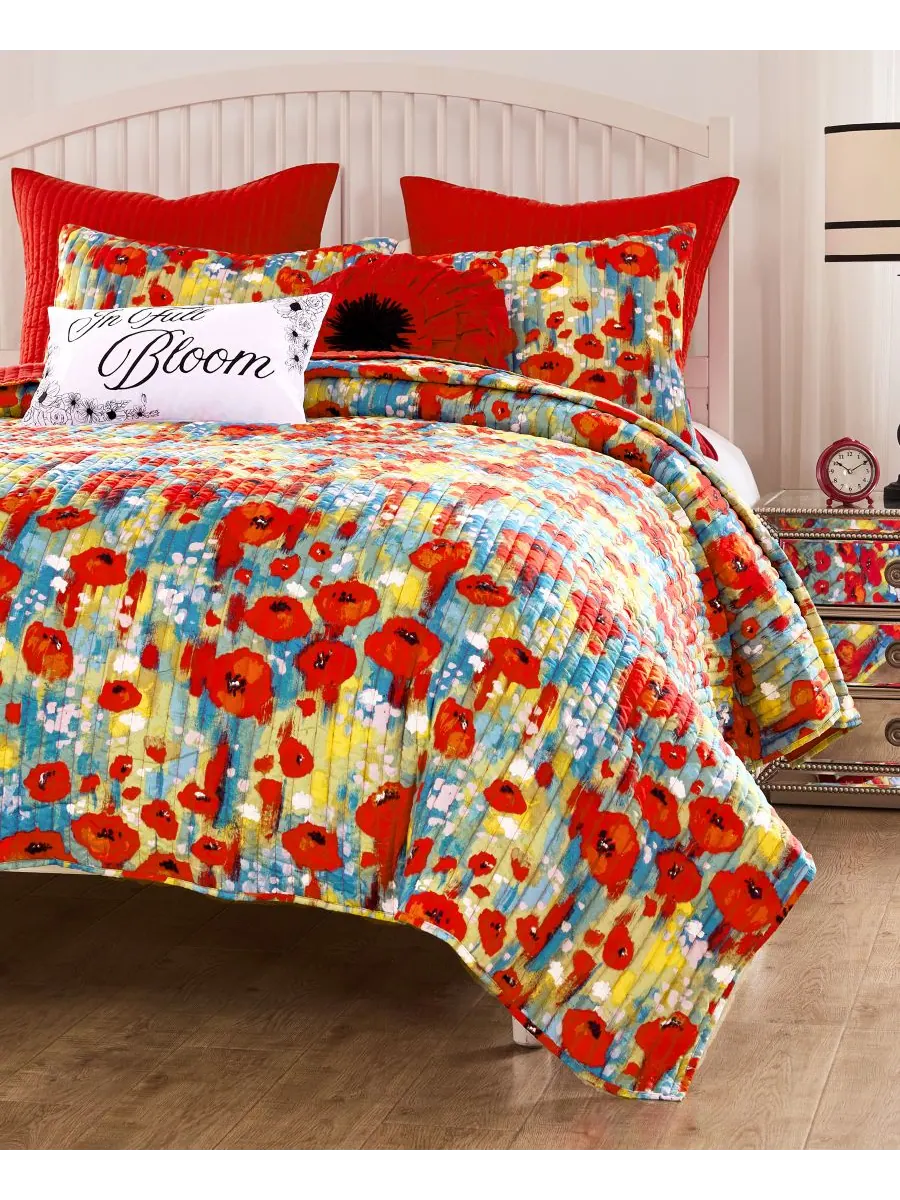 Комплект постельного белья Poppies Modern Floral, 3 предмета, размер Full/Queen Greenland Home — изображение 1 из 6, красный
