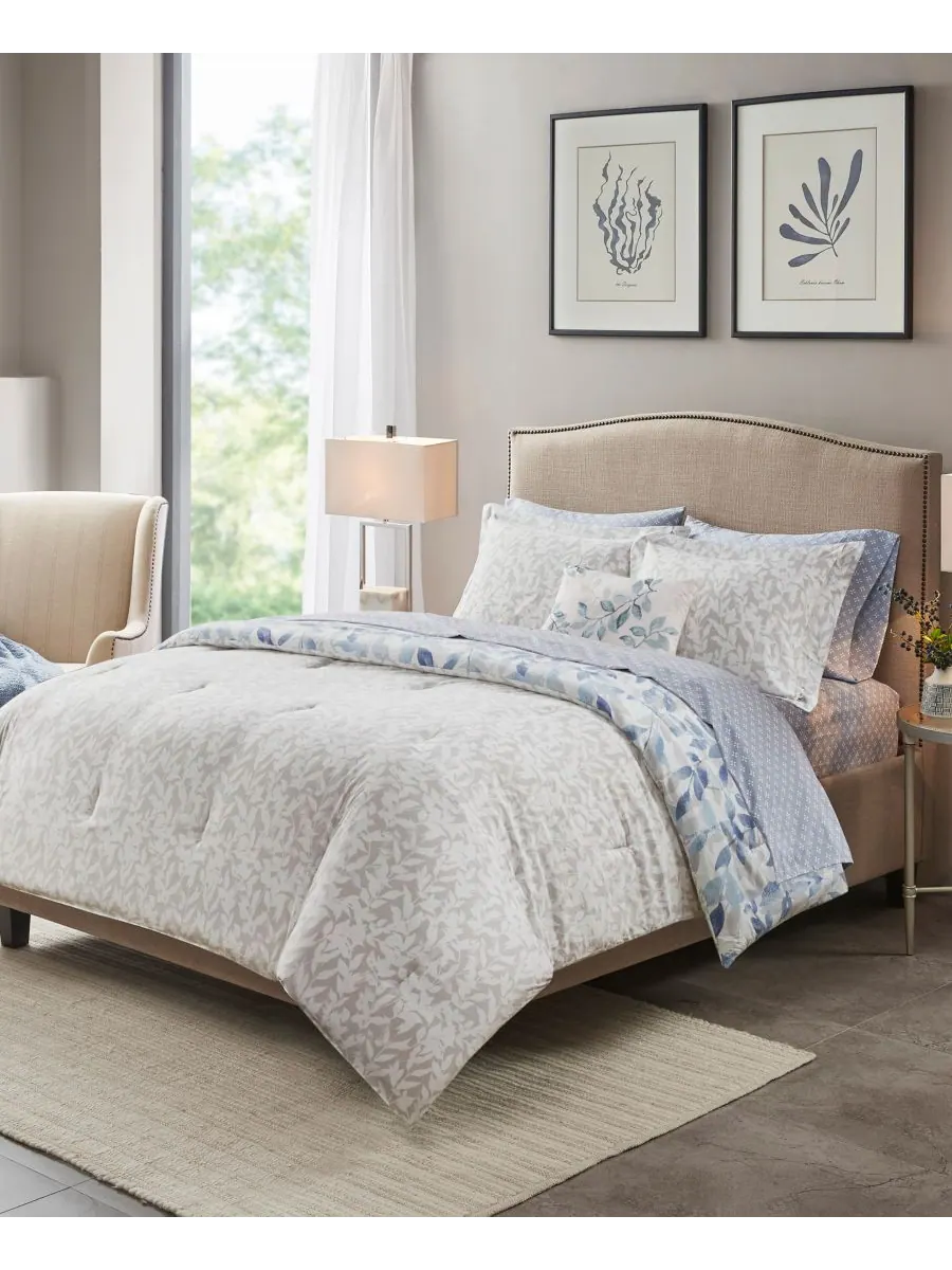 Двусторонний комплект постельного белья Sofia из 8 предметов, размер Queen Madison Park Essentials — изображение 3 из 7