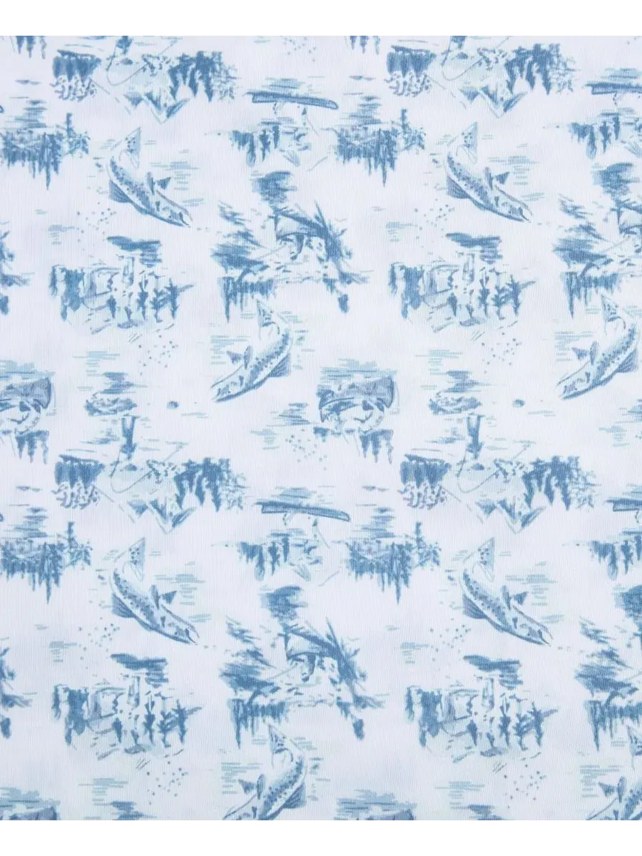 Комплект постельного белья Fish Town Toile из микрофибры с терморегулирующими свойствами, 3 — изображение 5 из 6, синий