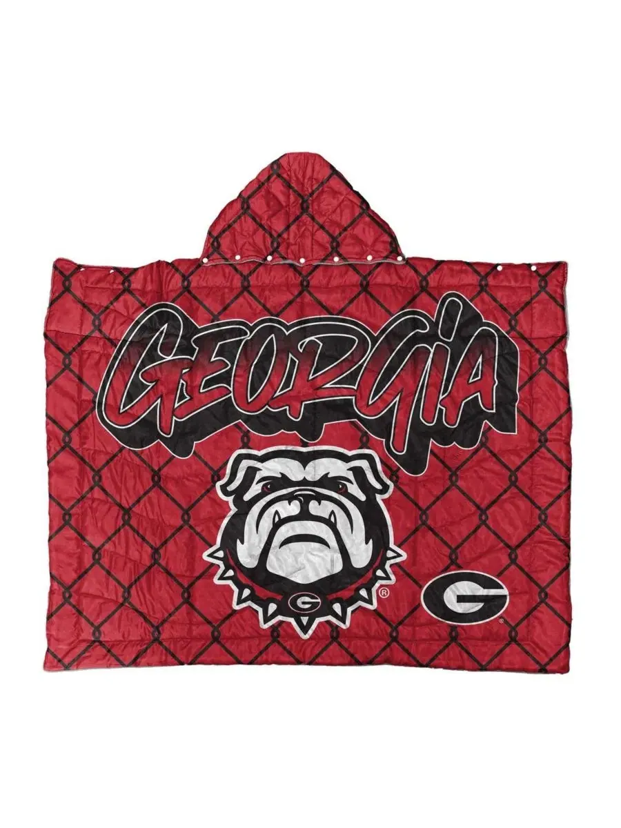 Плед-накидка с капюшоном 137x178 см с принтом Georgia Bulldogs Pegasus Home Fashions — мульти