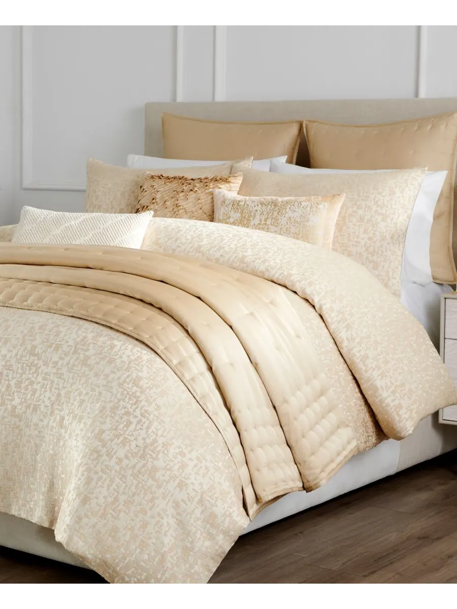 Фрагментная тканая наволочка, стандартная Donna Karan Home, Gold, Standard Sham — изображение 3 из 4, золото